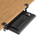 Under Desk Keyboard Tray, Pull-Out Keyboard & Mouse Platform with C-Clamp, 20 x 11.8 in Space-Saving Ergonomic Slide-Out Drawer, Black