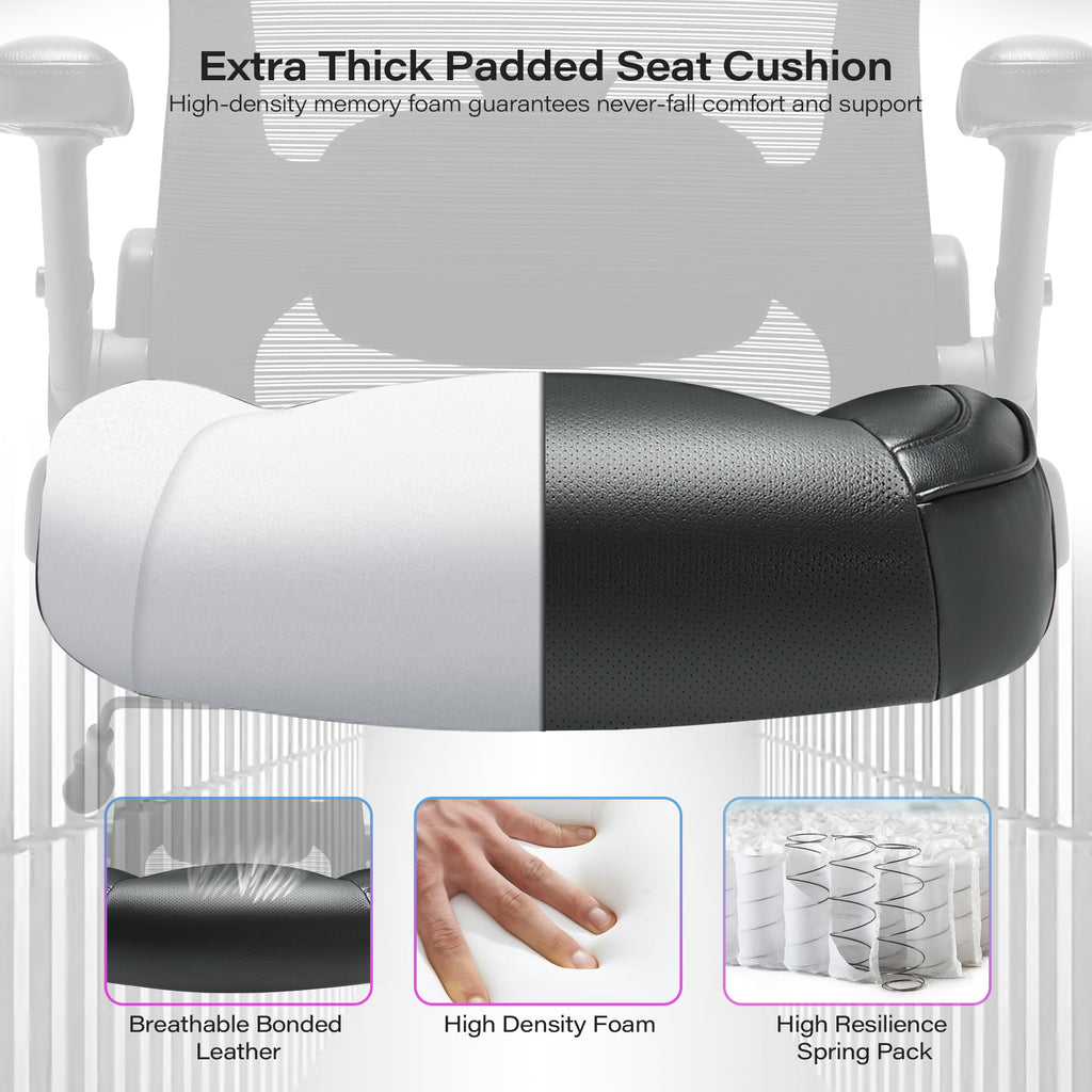 600lbs Big and Tall Office Chair- Heavy Duty Executive Computer Chair with 3D Flip Arms Large Wheels, Ergonomic Mesh High Back Desk Chair, Extra Wide Seat Adjustable Lumbar Support&Headrest