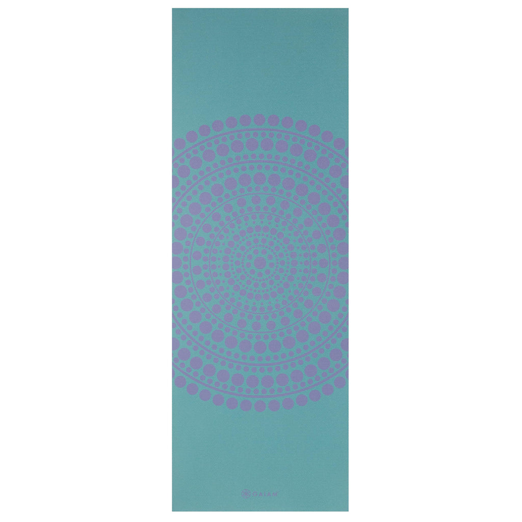 Reversible Yoga Mat, 6mm Thick Print Mat (Aqua Trance)