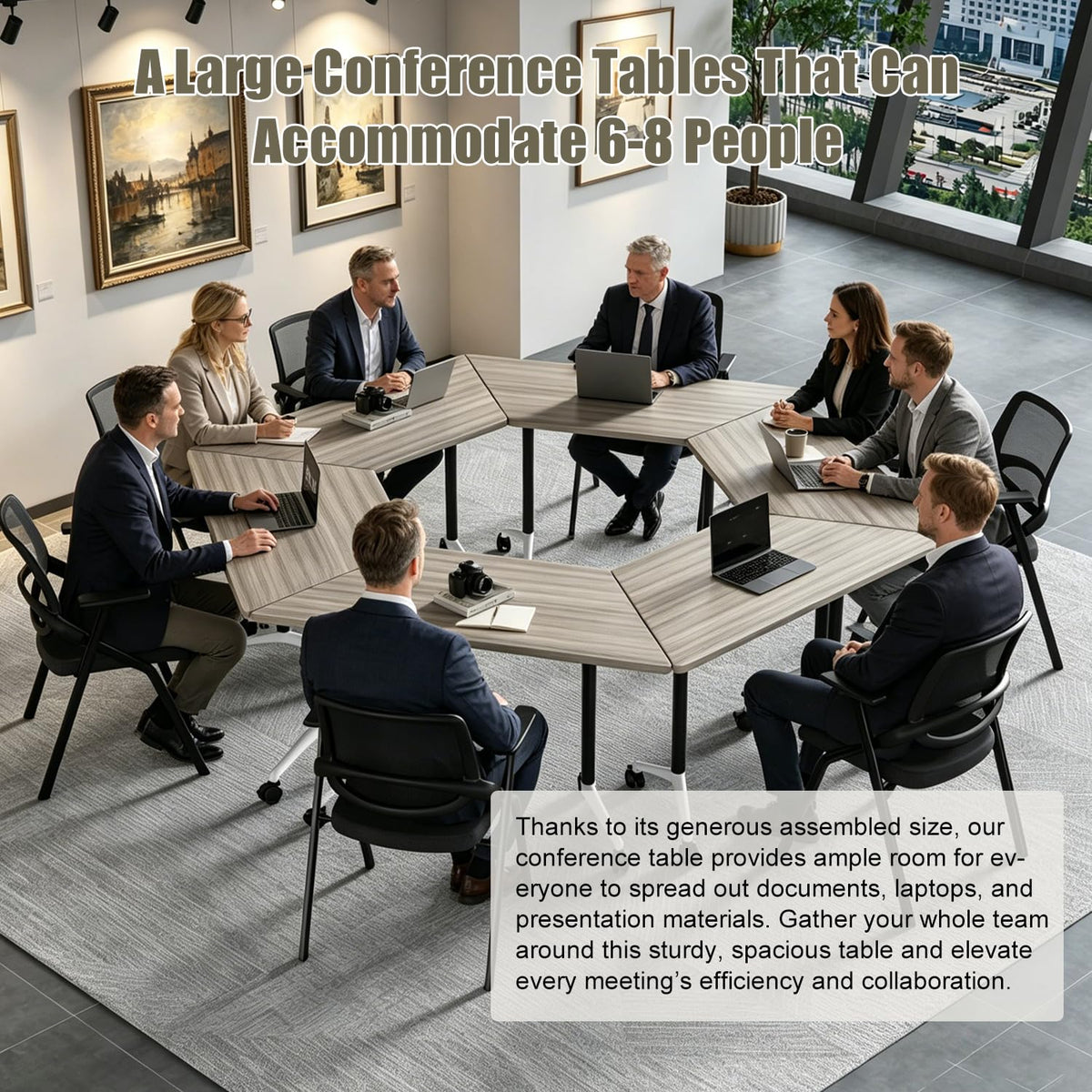 Folding Conference Table, 8 Pack Modern Flip Top Mobile Training Tables