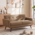 65.2" W Loveseat Sofa, Solid & Easy to Install Small Couch for Bedroom Office Apartment, Brown