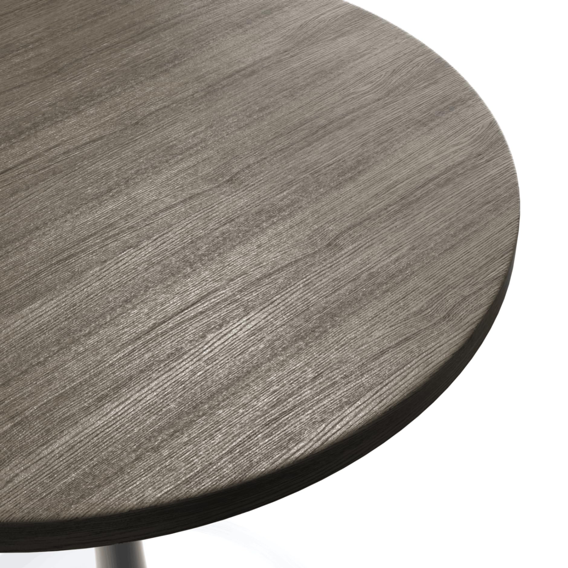 LeisureMod Verve Mid-Century Modern 27 Inch Round Dining Table, MDF Wood Tabletop with White Steel Pedestal Base, Contemporary Kitchen & Dining Room Table, Small Space Breakfast Table, Dark Maple