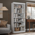Solid Wood Bookcase - Stackable Modular 6 Tier Bookshelf - 71.5" Tall x 32" Wide - White Book Shelf, Open Display Shelf for Living Room, Office, 100% Eco-Friendly Wood, Made in Brazil