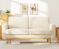 68" Loveseat Sofa Beige, Comfy Corduroy Couch with Spring Cushion, Modern Sofa with Deep Seat, for Bedroom & Living Room