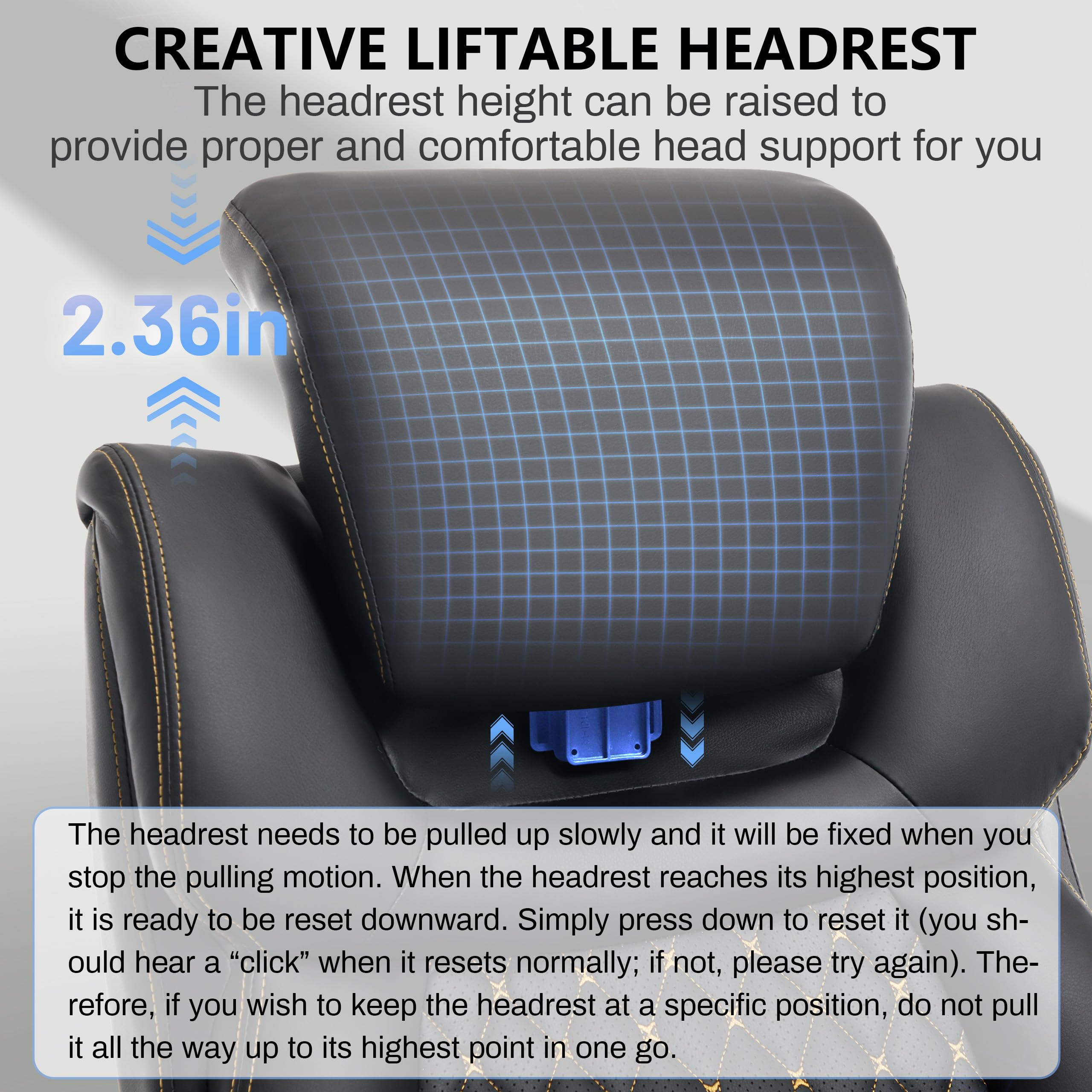 Big and Tall Office Chair 750lbs, Executive Office Chair with Adjustable Headrest&Lumbar Airbag Support, PU Leather High Back Heavy Duty Desk Chair 5D Flip Arms, Ergonomic Thick Spring Cushion, Black