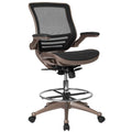 Mid-Back Swivel Office Chair with Adjustable Foot Ring and Seat Height, Ergonomic Mesh Chair with Armrests, Black/Gold