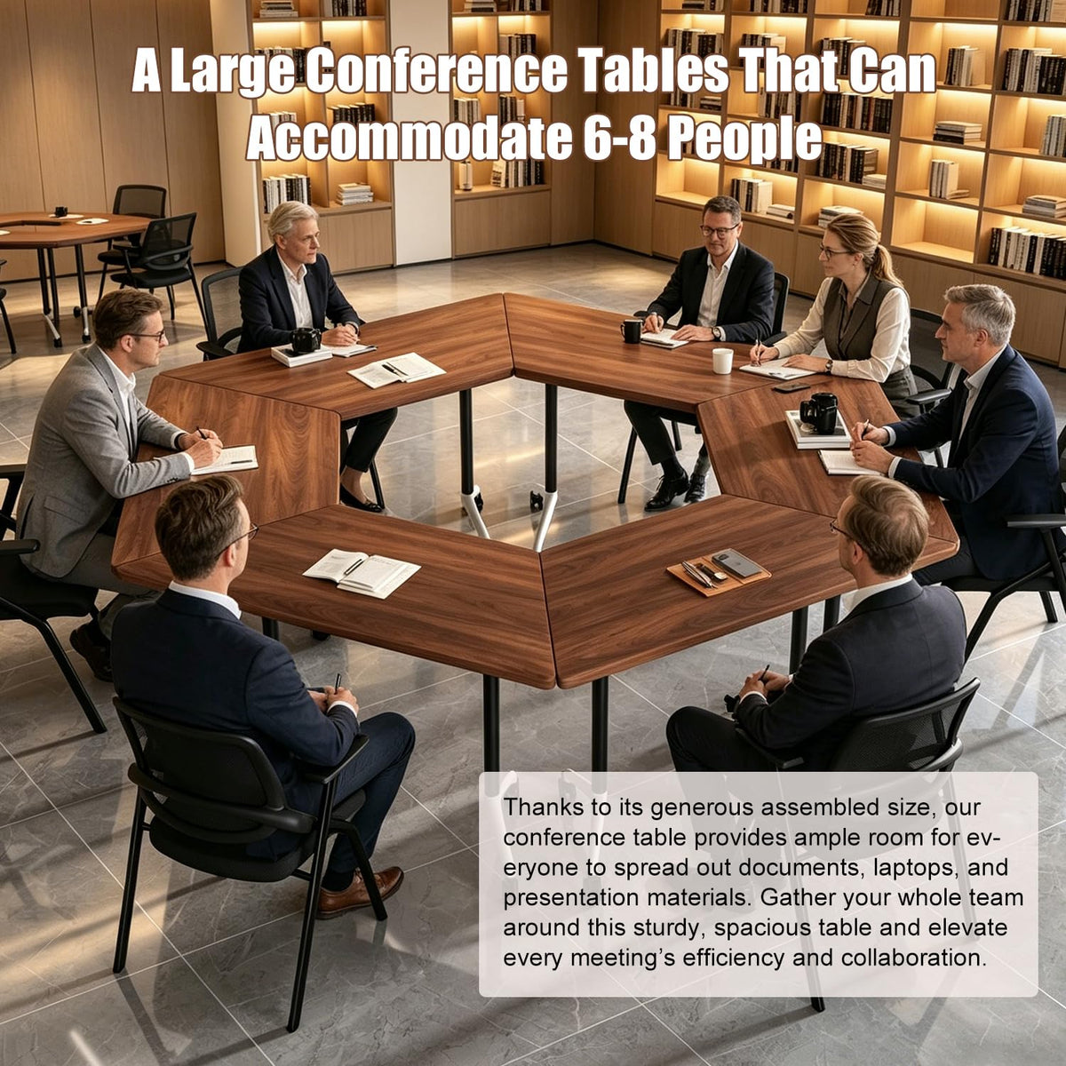 Folding Conference Table, 6 Pack Modern Flip Top Mobile Training Tables