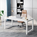 63”Executive Desk, Large Office Computer Desk with Thicken Frame, Modern Simple Workstation Business Furniture for Home Office, White
