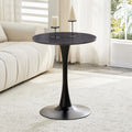 Round Dining Table, 23.6" Circle Tulip Table with Thickened Tabletop & Metal Pedestal, Mid Century Modern Bistro Table for Kitchen, Small Places, Living Room