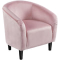 Accent Barrel Chair, Boucle Fabric Club Chair, Furry Sherpa Elegant Armchair with Cozy Soft Padded, Suitable for Living Room Bedroom Reception Room Office, Pink