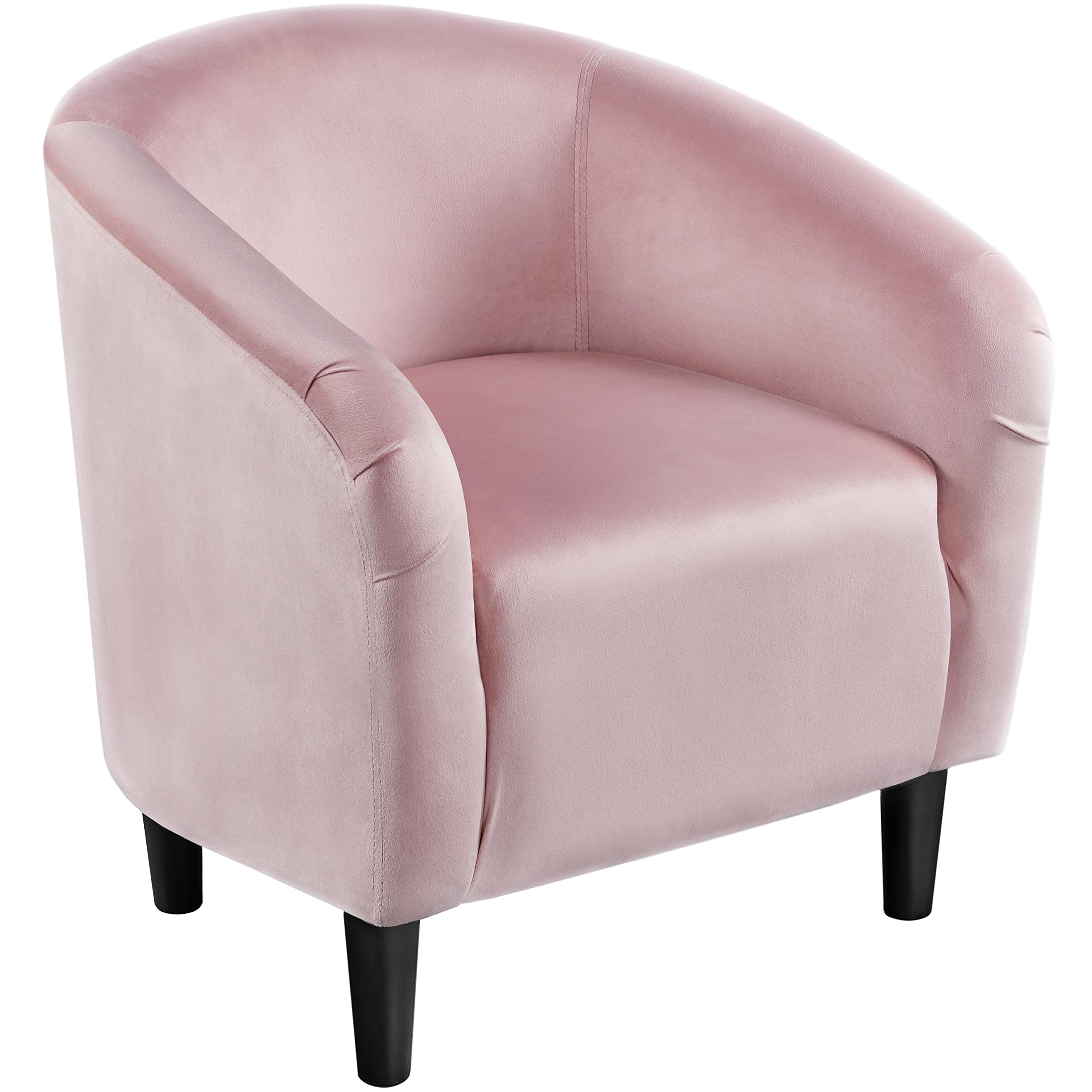 Accent Barrel Chair, Boucle Fabric Club Chair, Furry Sherpa Elegant Armchair with Cozy Soft Padded, Suitable for Living Room Bedroom Reception Room Office, Pink