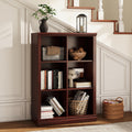 3 Tiers 6 Cube Storage Organizer Bookcase, 30 inch Width Wooden Book Shelf