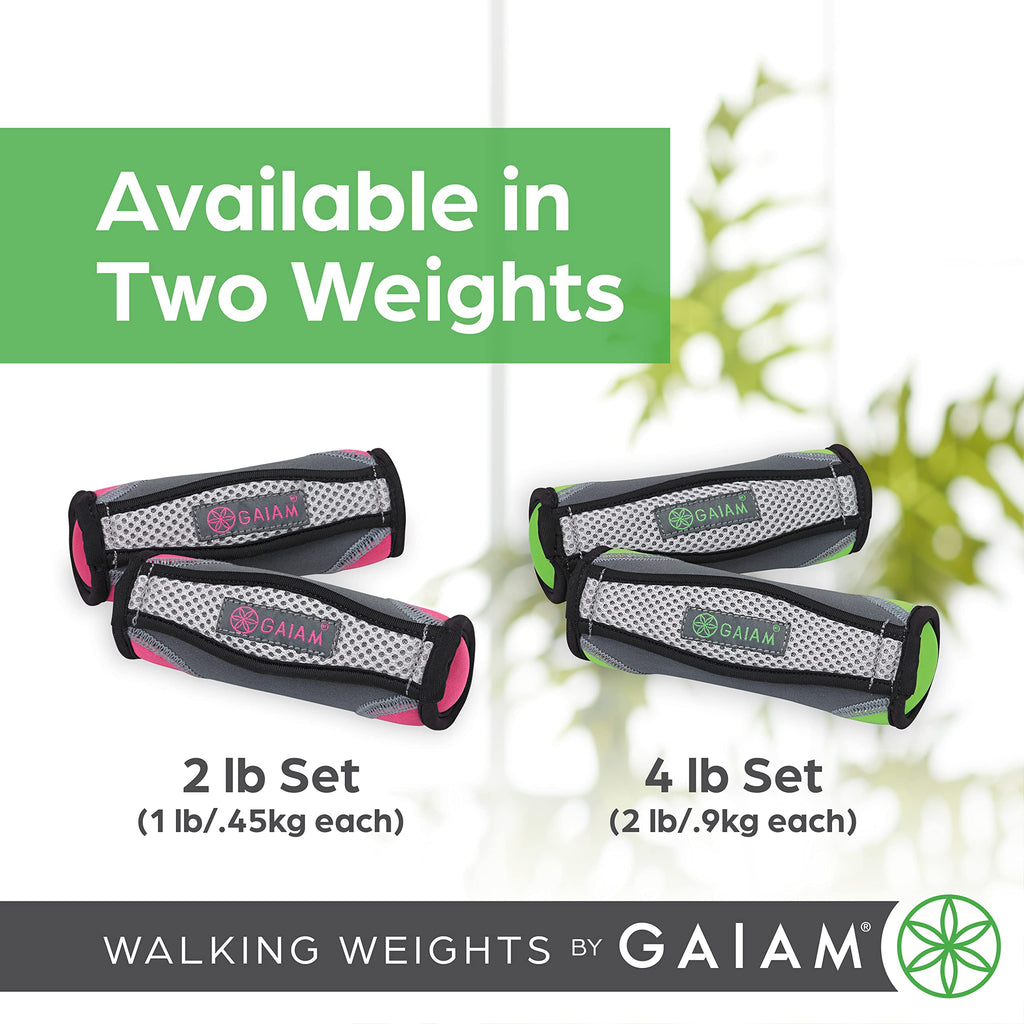 Soft Walking Hand Weights with Strap, 4lb Set Women Men (2LB Set)