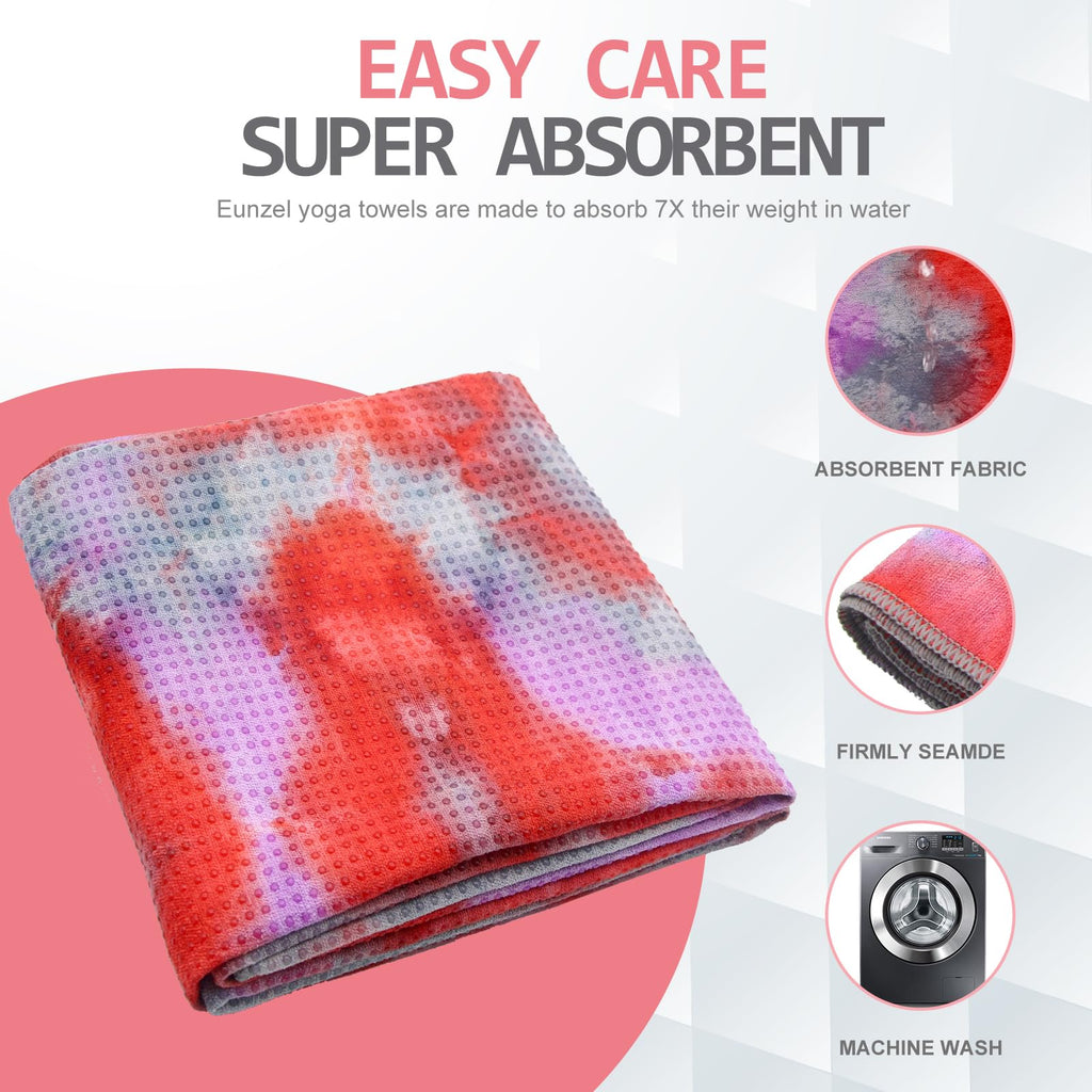 Non Slip Hot Yoga Mat Towel with Grip Dots, 72" x 24"