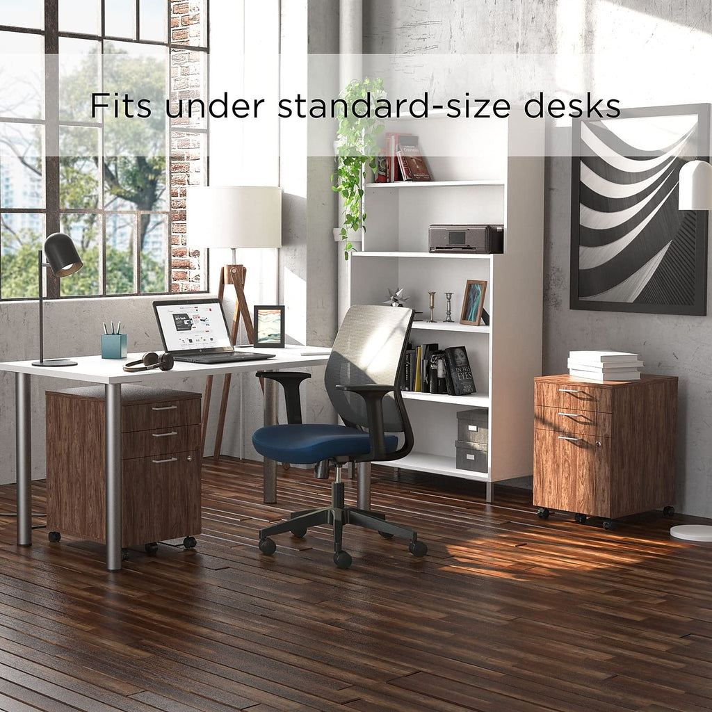 ( 2 pack) Mobile Pedestal File Cabinet with Wheels, 3-Drawer, Letter/Legal Compatible, Espresso