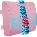 Lumbar Support Pillow for Office Chair Back Support Lumbar Pillow for Car, Gaming, Office Chair - Improve Sitting Posture & Back Pain Relief, Memory Foam, Adjustable Straps, Pink