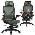 X100 Ergonomic Mesh Office Chair with Footrest, Big and Tall Hone Desk Chair with 5D Flip-Up Arms, Adjustable 3D Lumbar Support,Gaming & Executive Computer Chairs