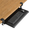 Under Desk Keyboard Tray, Pull-Out Keyboard & Mouse Platform with C-Clamp, 25.6 x 11.8 in Space-Saving Ergonomic Slide-Out Drawer, Black