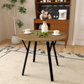 35.4 Inch Round Tulip Dining Table, Small Circle Kitchen Table with Metal Black Legs for 2-4 People,Modern Dining Room Table