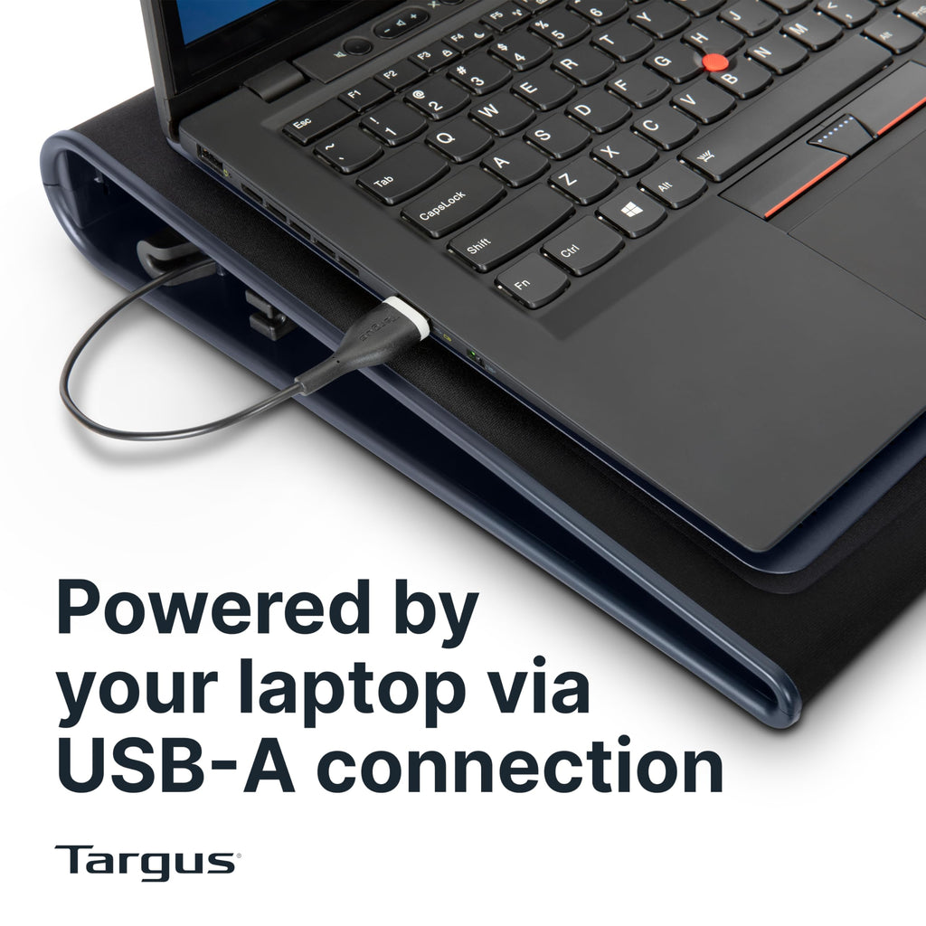 17 Inch Dual Fan Lap Chill Mat - Soft Neoprene Laptop Cooling Pad for Heat Protection, Fits Most 17" Laptops and Smaller - USB-A Connected Dual Fans for Heat Dispersion