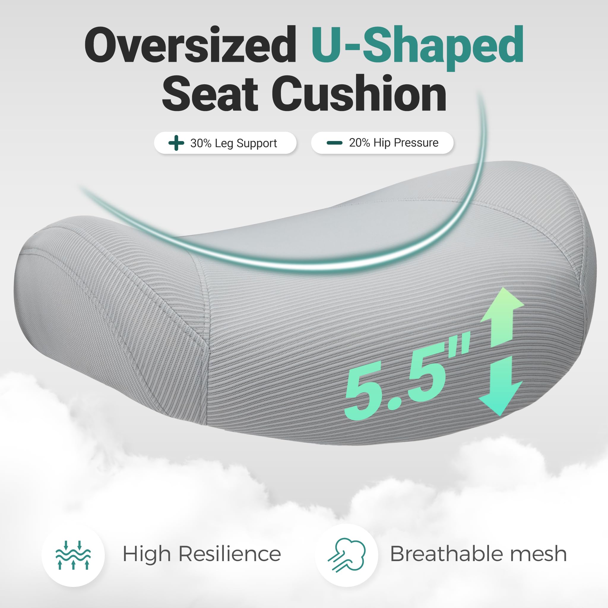 Big and Tall Home Office Desk Chair 500lb Capacity for Heavy People, Ergonomic Wide Mesh Desk Chair with Stepless Recline & Lock, 5.5" Thick Cushion, High Back, Adjustable Height & Armrests