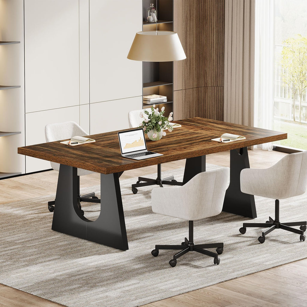 70.86" Rectangular Conference Table for 6-8 (Dark Brown)