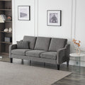 71" Small Couch Loveseat Sofa Mid-Century Modern Couch Grey Soft Chenille Couches Floor Sofa for Bedroom, Apartment, Lounge, Office
