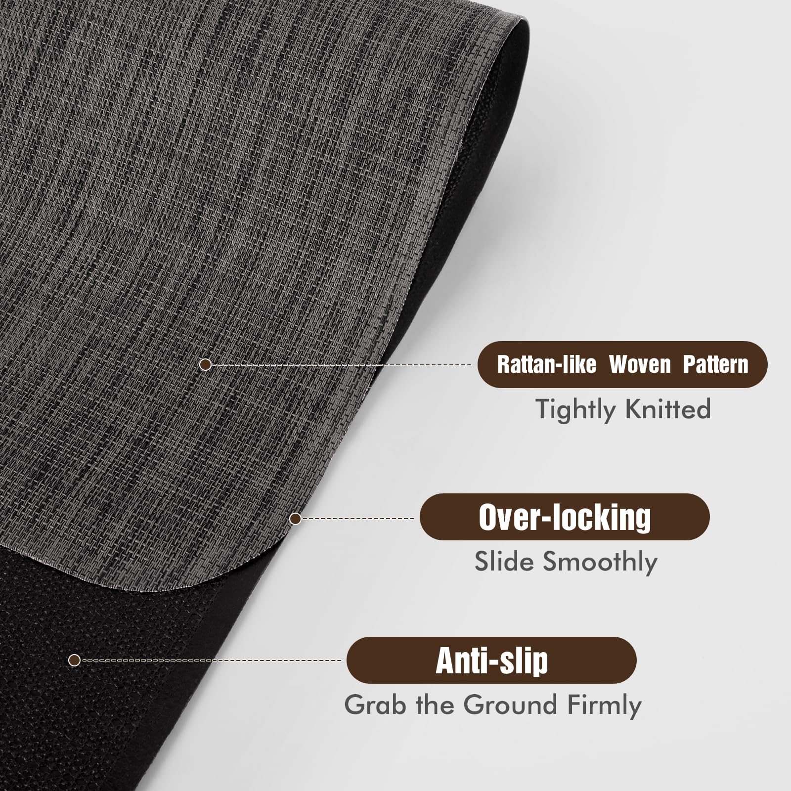 Office Chair Mat for Hardwood Floor and Low Pile Carpet, 36"x 48" Desk Chair Mat for Hard Wood, Anti-Slip Hard Floor Protector Rolling Chair Mats, PVC Mat Desk Rug for Home, Black