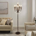 Crystal Bronze Floor Lamp, Tall Vintage Standing Living Room Lamp