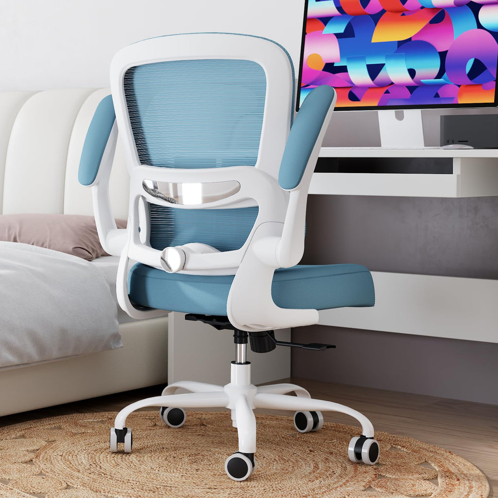 Office Chair - Ergonomic Desk Chair with Adjustable Lumbar Support, Mesh Computer Chair, Executive Chairs for Home Office Comfortable Lumbar Support,Sky Blue