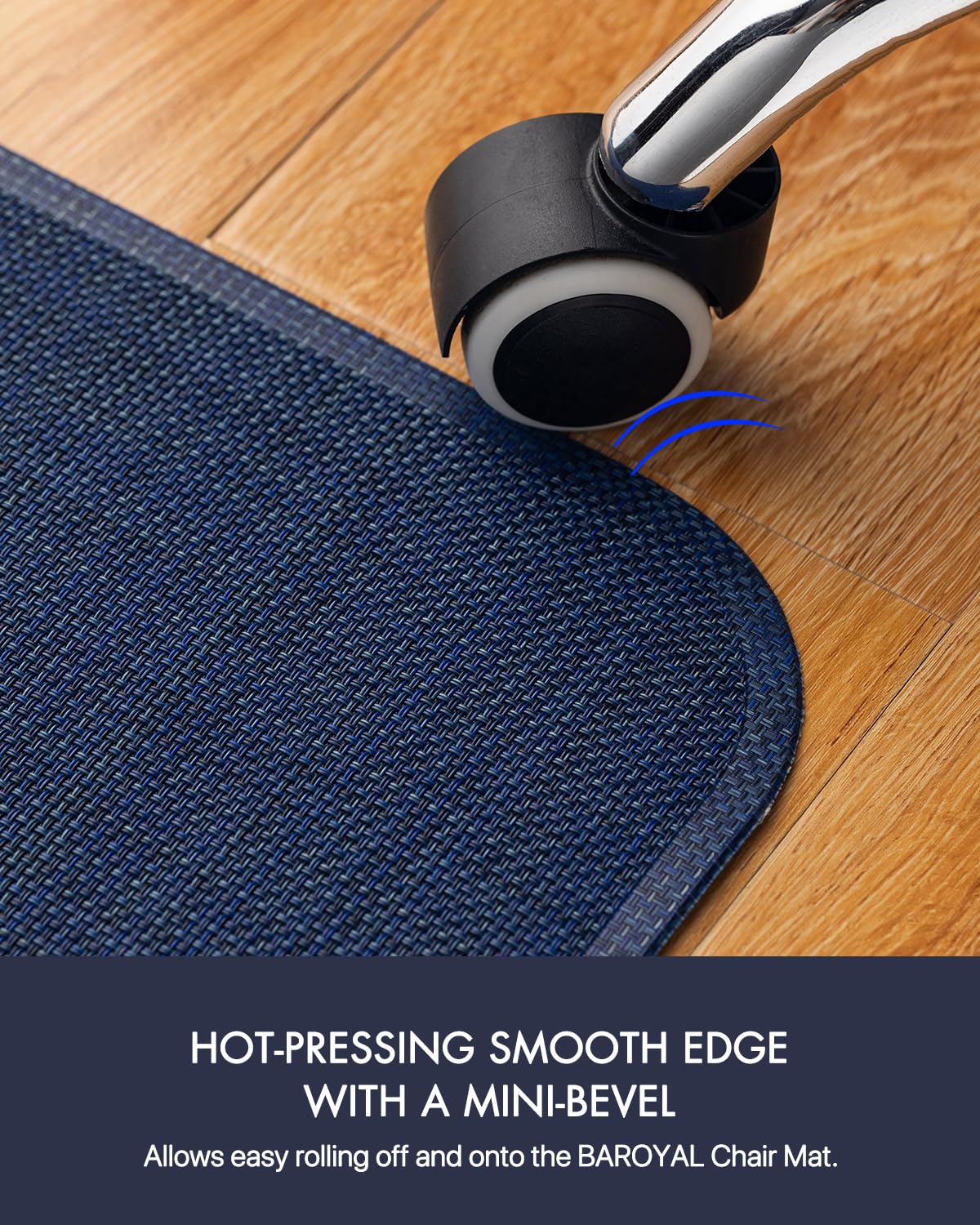 Office Chair Mat for Hardwood Floor Under Desk Computer Rolling Chair Mat for Wood/Tile Floor Non-Slip Heavy Duty Desk Rug PVC Plastic Hard Floor Protector 36" x 48"(Indigo)