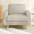38.5" Accent Chair Light Gray, Comfy Corduroy Single Sofa Seat with Spring Cushion, Upholstered Armchair with Deep Seat, Reading Chair for Adults, Modern Sofa for Living Room, Bedroom
