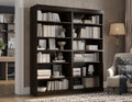 Solid Wood Bookcase - 64" Wide Wooden Book Shelf - 12-Tier Espresso Bookshelf, Modular Cabinets with Adjustable Shelves - 71.5" Tall Bookcases for Living Room - 100% Eco-Friendly Wood