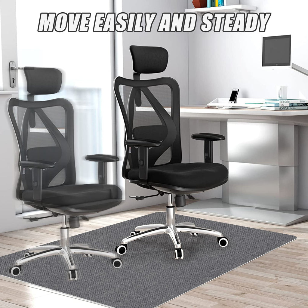 Office Chair Mat for Hardwood Floor,Office Computer Gaming Chair Mat for Tile Floor,Large Floor Protector Rug,Anti-Slip,Easy to Clean,Grey(48"x36")