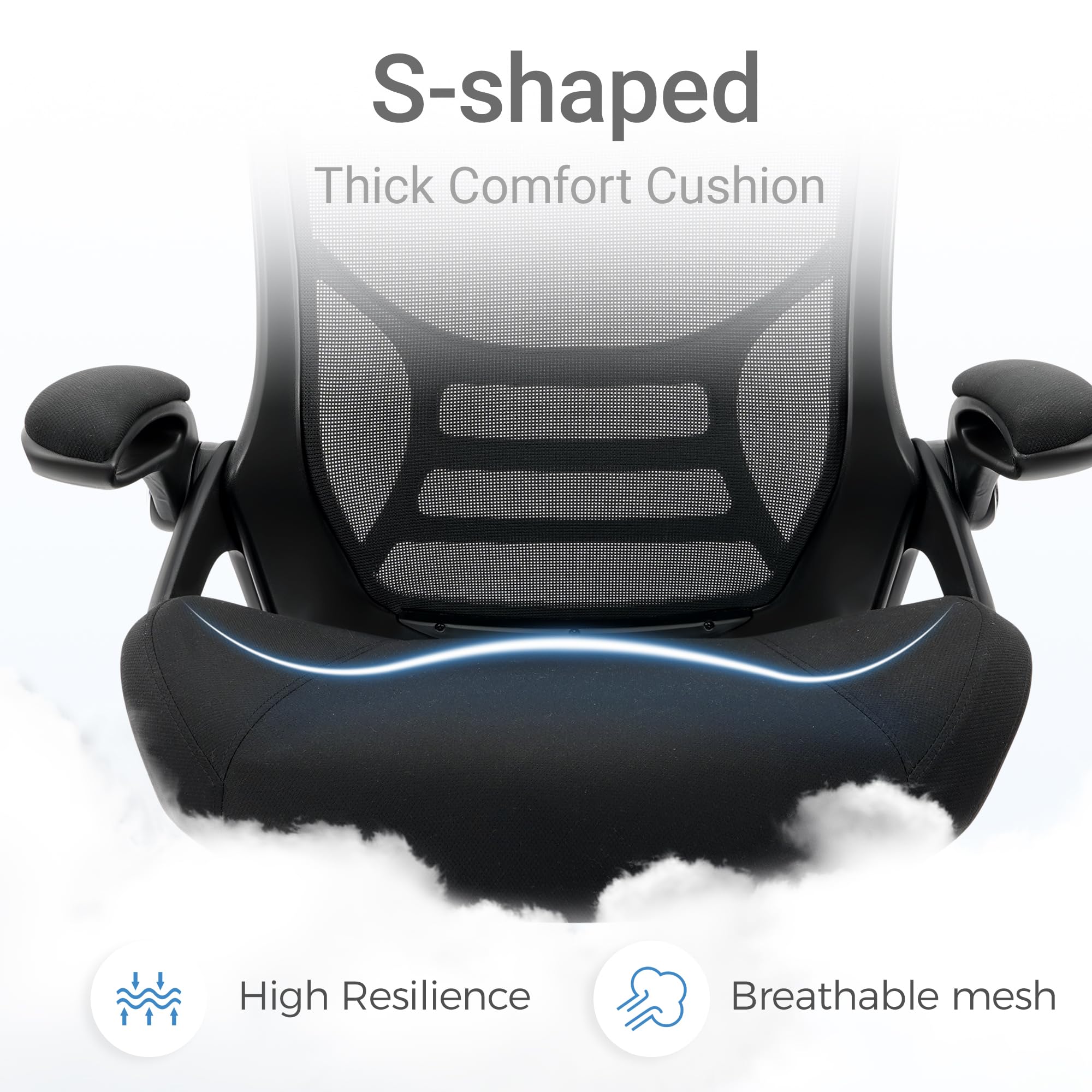 400lbs Big and Tall Heavy Duty Drafting Chair 5" Thickened Seat Tall Office Chair Flip-Up Armrests Ergonomic Chair with Lumbar Support and Adjustable Footrest Ring Standing Desk Chair (Black)