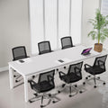 6.5 FT Conference Room Table, 78.74" W x 27.56" D Large Office Conference Table, Modern Seminar Meeting Table Desk for Boardroom, Meeting Room (1, White)