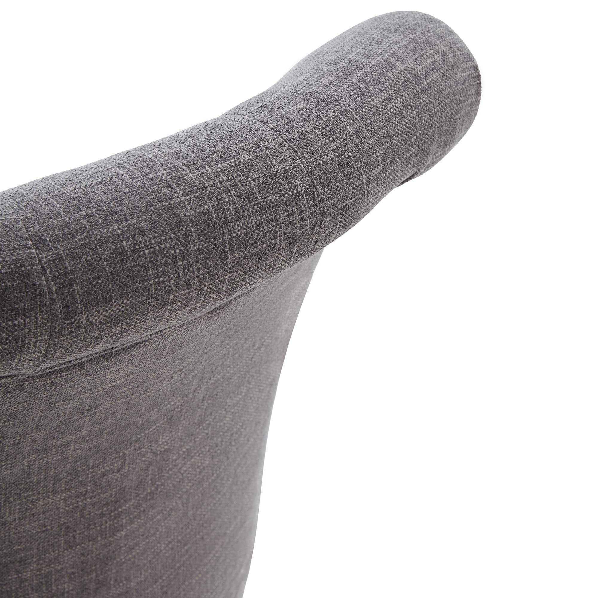 Home Office Chair Upholstered Armless Desk Chair with Wheels Adjustable Height Computer Desk Chair with Wooden Legs Linen Fabric Comfortable Swivel Chairs for Home Office Study Studio (Grey)