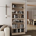 Solid Wood Bookcase - Stackable Modular 6-Tier Bookshelf - 71.5" Tall x 32" Wide - Beige, Open Display Shelf for Living Room, Office, Renewable 100% Eco-Friendly Wood, Made in Brazil