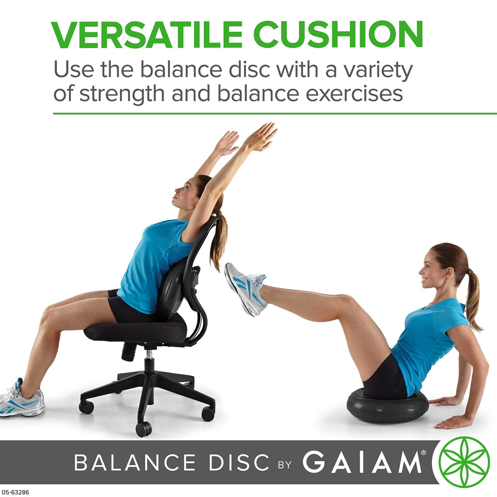 Balance Disc Wobble Cushion, 16", Core Stability Seat (Black)