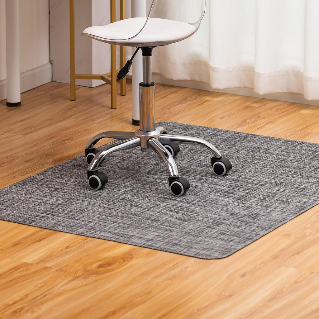 Office Chair Mat for Hardwood Floor Under Desk Computer Rolling Chair Mat for Wood/Tile Floor Non-Slip Heavy Duty Desk Rug PVC Plastic Hard Floor Protector 36" x 48"(Gravel)