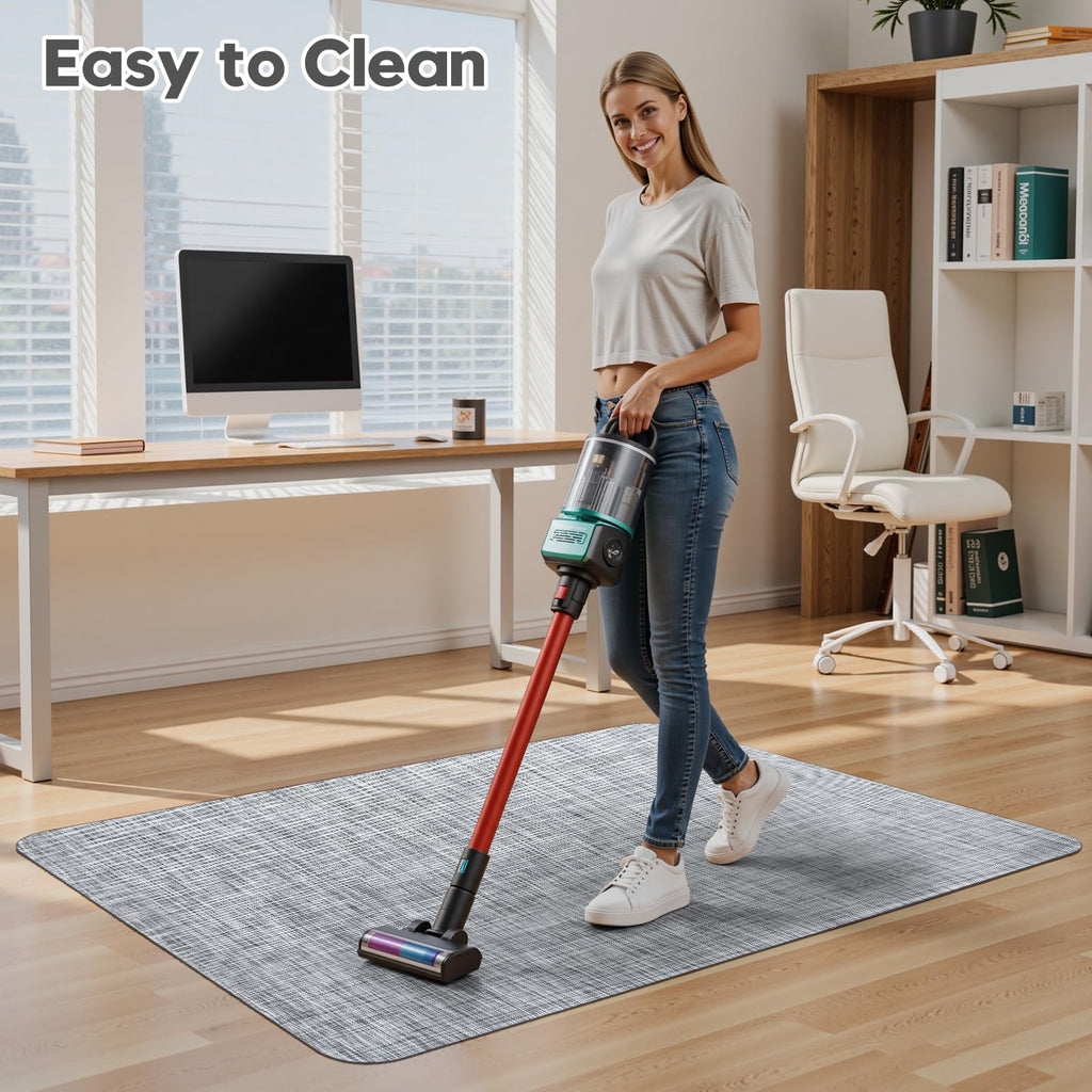 Office Chair Mat for Hardwood & Tile Floor,Computer Gaming Chair Mat for Rolling Chairs Non-Curve, Anti-Slip, Heavy Duty Floor Protector for Home Office,Grey (36" x 48")