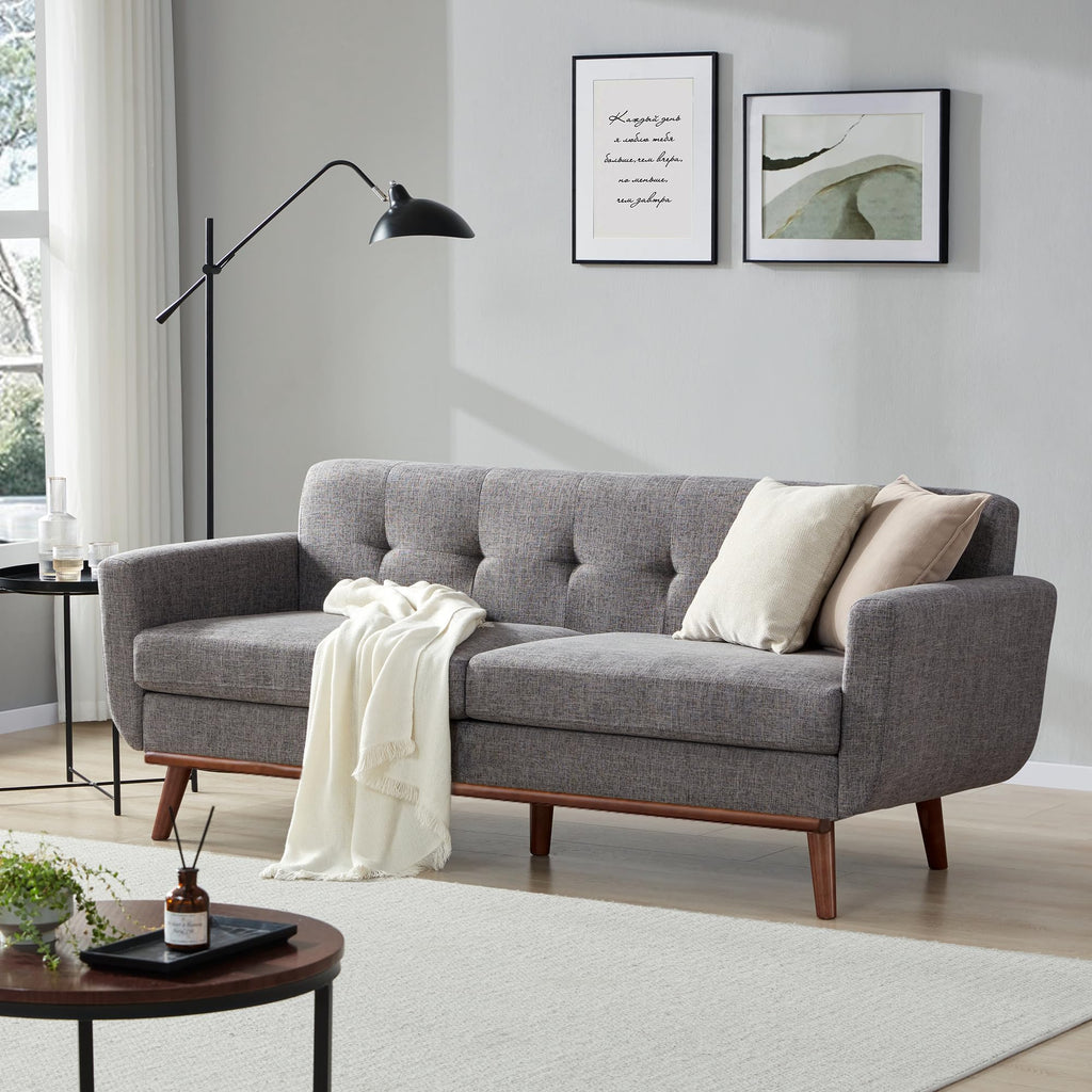 77.2" W Loveseat Sofa, Solid & Easy to Install Small Couch for Bedroom, Office, Apartment, Gray