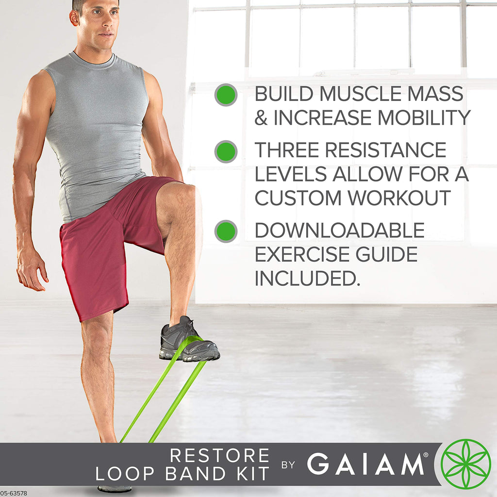 Restore Loop Band Kit,Set of 3, Light, Medium,Heavy Lower Body Loop Resistance Bands for Legs and Booty Exercises & Workouts,15"x 4"Bands