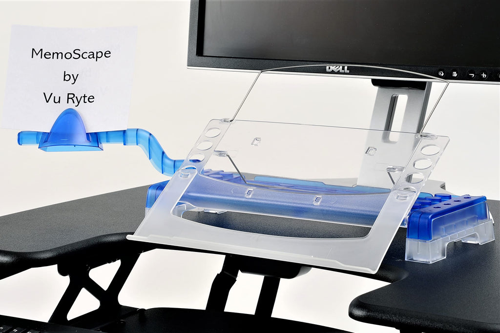 Adjustable in-Line Document Holder for Typing | Reduces Neck Strain, Improves Focus, Boosts Desk Organization, and Workflow | Paper Holder Stand for Desk and Home Office - Blue