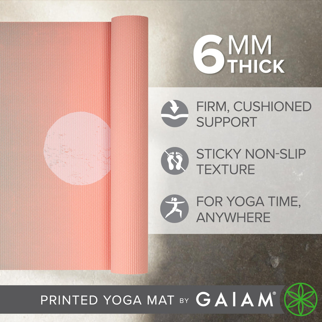 Premium Yoga Mat, 6mm Thick Print Mat (Pastel Moon Phases)