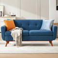 65.2" W Loveseat Sofa, Solid & Easy to Install Small Couch for Bedroom Office Apartment, Blue