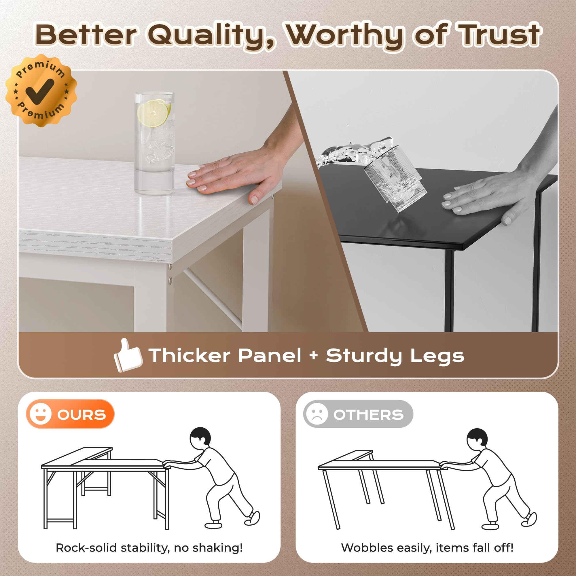 63 Inch L Shaped Desk with Power Outlets and USB-C Port, Reversible Computer, Larger Office Corner Gaming Desk, 0.95 Inch Thicker Desktop, Metal Frame, for Home Office, Study, White