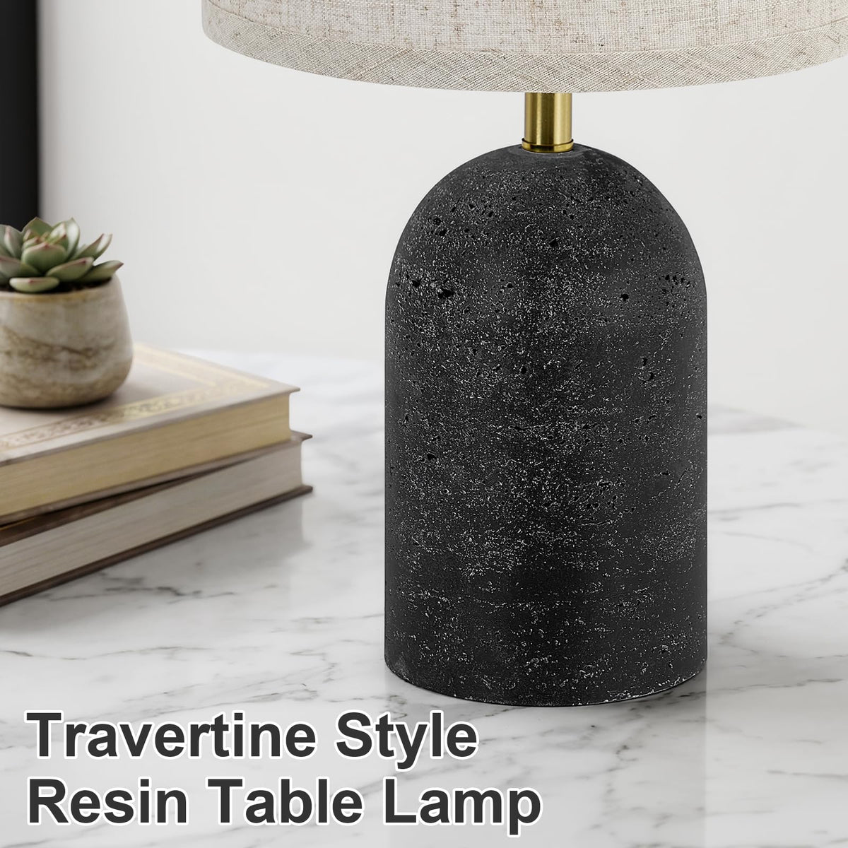 Table Lamps Set of 2, Resin Bedside Lamps for Living Room Bedroom