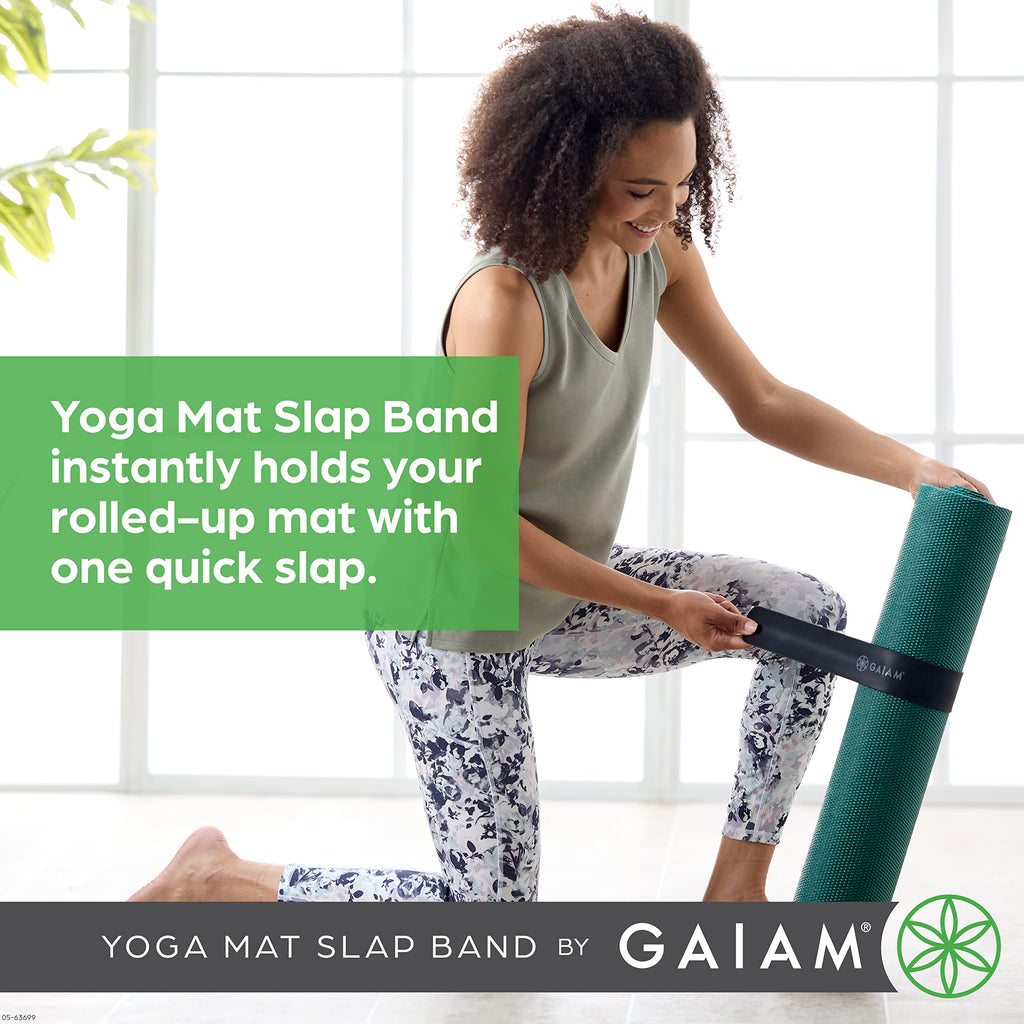 Yoga Mat Strap Slap Band, Snap Closure, Fits Most Mats