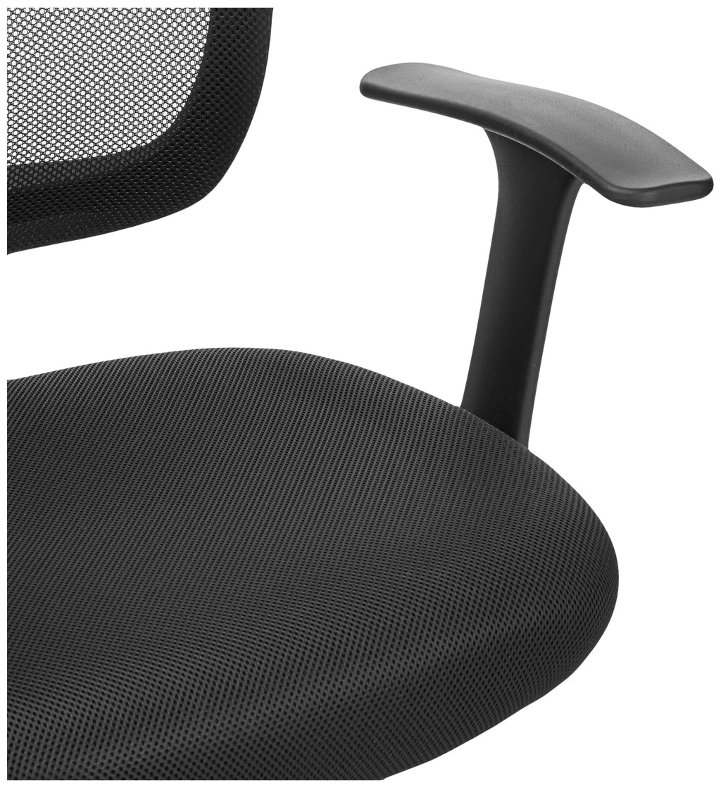 Breathable Mesh Mid-Back Office Desk Chair with Armrests, Lumbar Support, 360-Degree Swivel, Adjustable-Height, Black